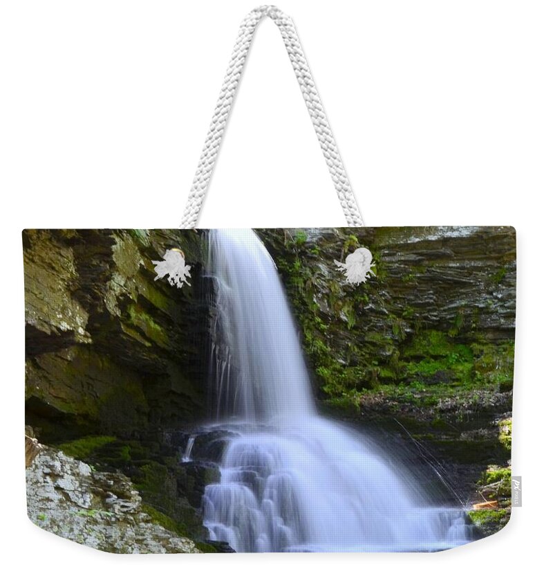 Bridesmaid Falls Weekender Tote Bag featuring the photograph Bridesmaid Falls - Bushkill Falls P A by Allen Beatty
