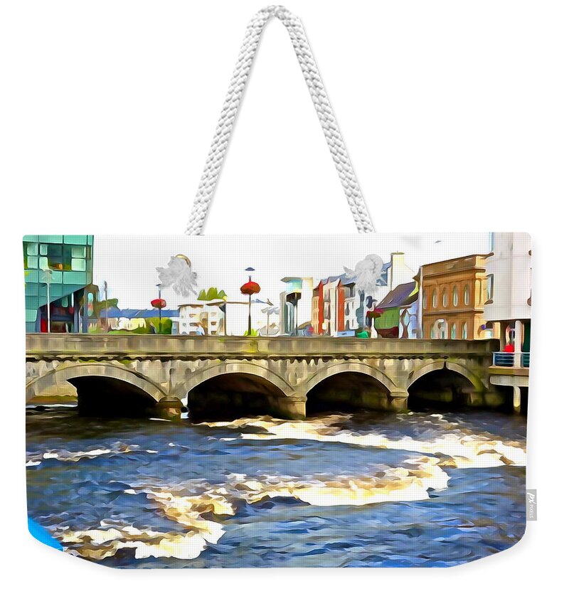 Bridge Weekender Tote Bag featuring the photograph Bridge on the Garavogue by Norma Brock