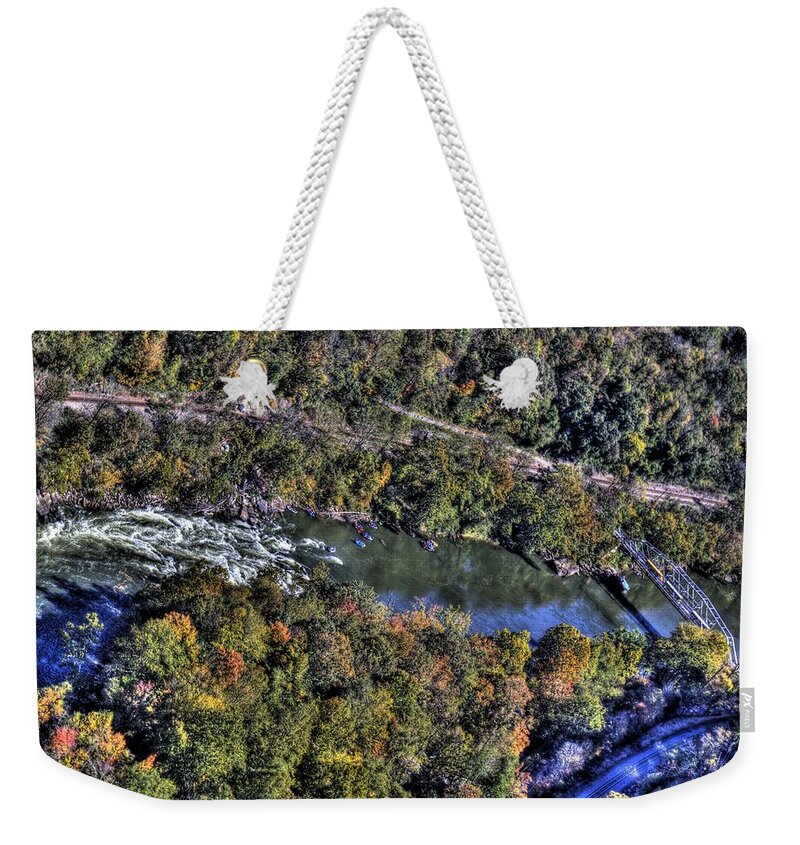 River Weekender Tote Bag featuring the photograph Bridge over River by Jonny D