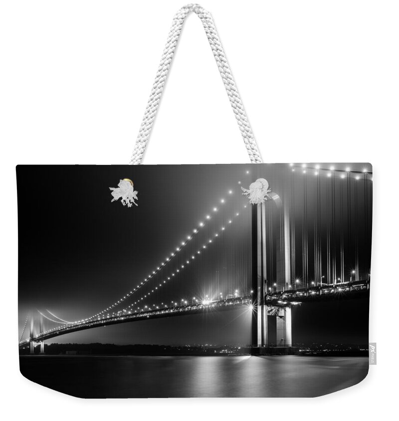Brooklyn Weekender Tote Bag featuring the photograph Bridging Verrazano Narrows by Mihai Andritoiu