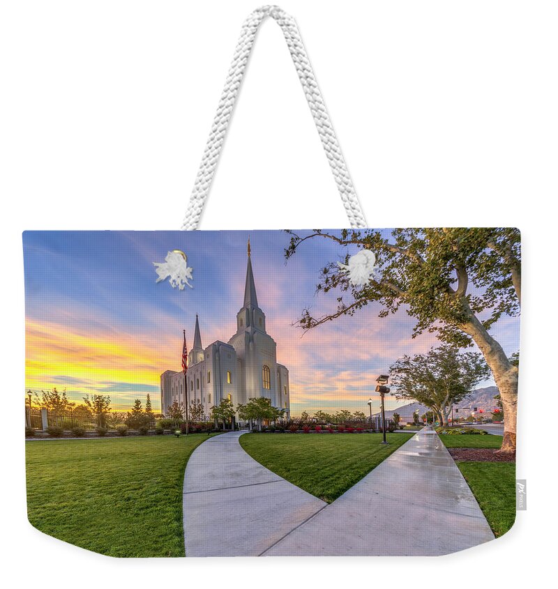 Utah Weekender Tote Bag featuring the photograph Brigham City Sunset by Dustin LeFevre
