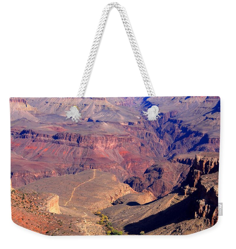 Arizona Weekender Tote Bag featuring the photograph Bright Angel Trail Grand Canyon Arizona by Aidan Moran