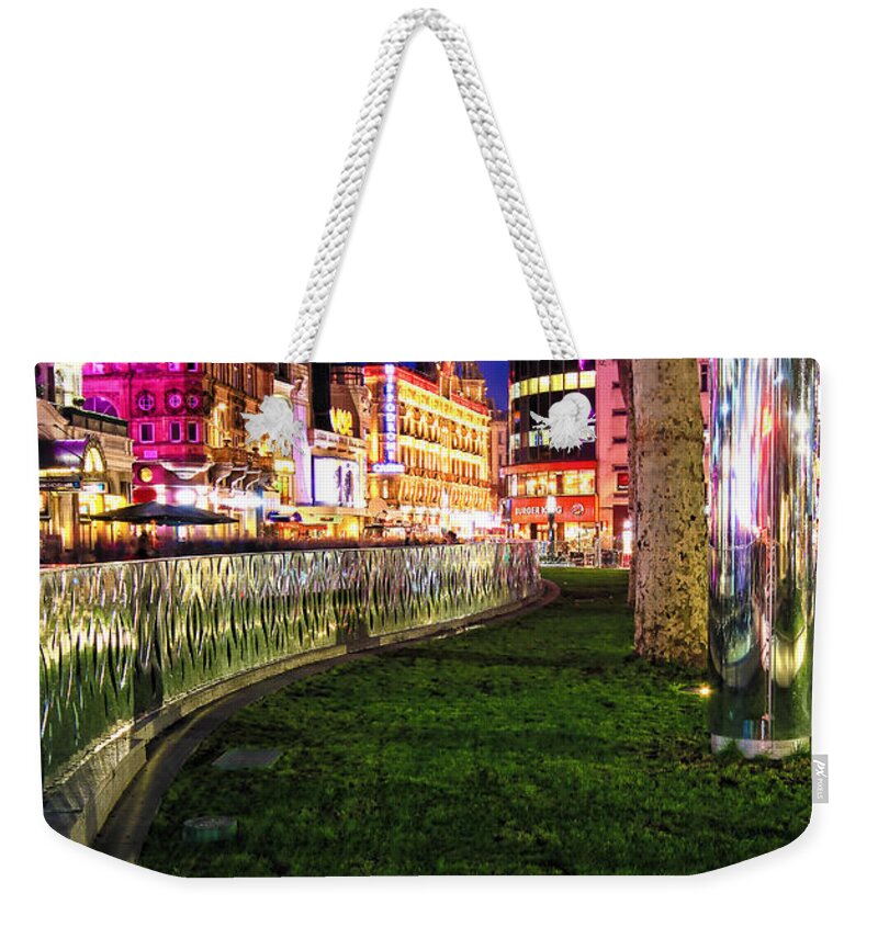 London At Night Weekender Tote Bag featuring the photograph Bright lights of London by Jasna Buncic
