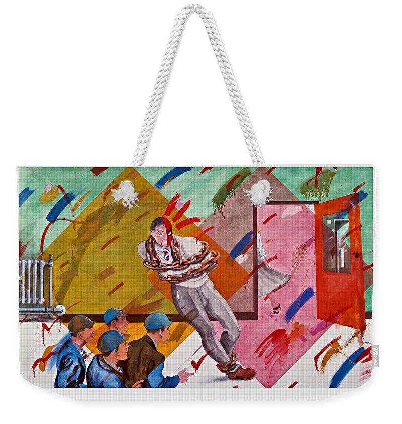 High School Weekender Tote Bag featuring the painting Bring Back My High School To Me by Charles Stuart
