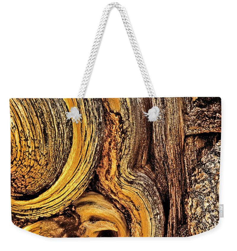 Bristlecone Pine Weekender Tote Bag featuring the photograph Bristlecone Pine Bark Detail White Mountains CA by Dave Welling