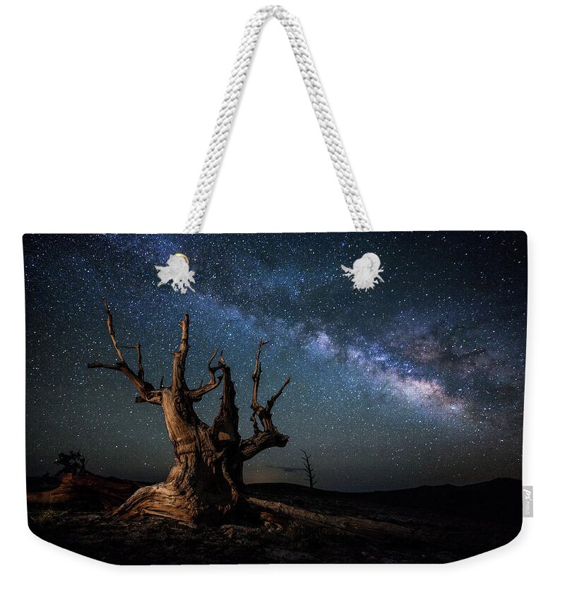 Tranquility Weekender Tote Bag featuring the photograph Bristlecone Pine Tree And The Milky Way by Daniel J Barr