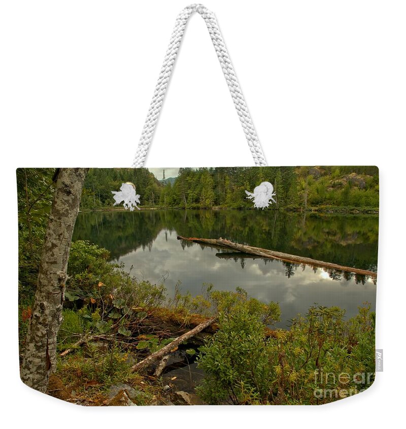 Starvation Lake Weekender Tote Bag featuring the photograph British Columbia Starvation Lake by Adam Jewell