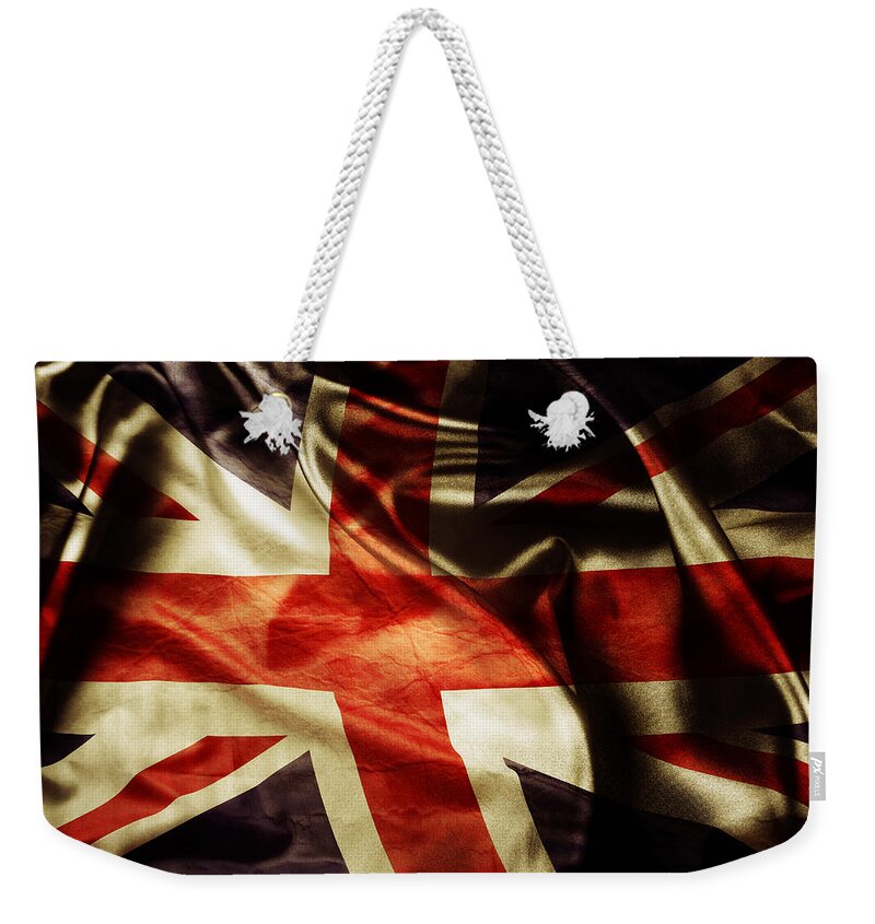 Flag Weekender Tote Bag featuring the photograph British flag 1 #1 by Les Cunliffe