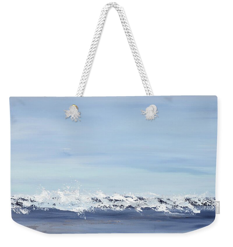 Coastal Weekender Tote Bag featuring the painting Broken Blue by Tamara Nelson