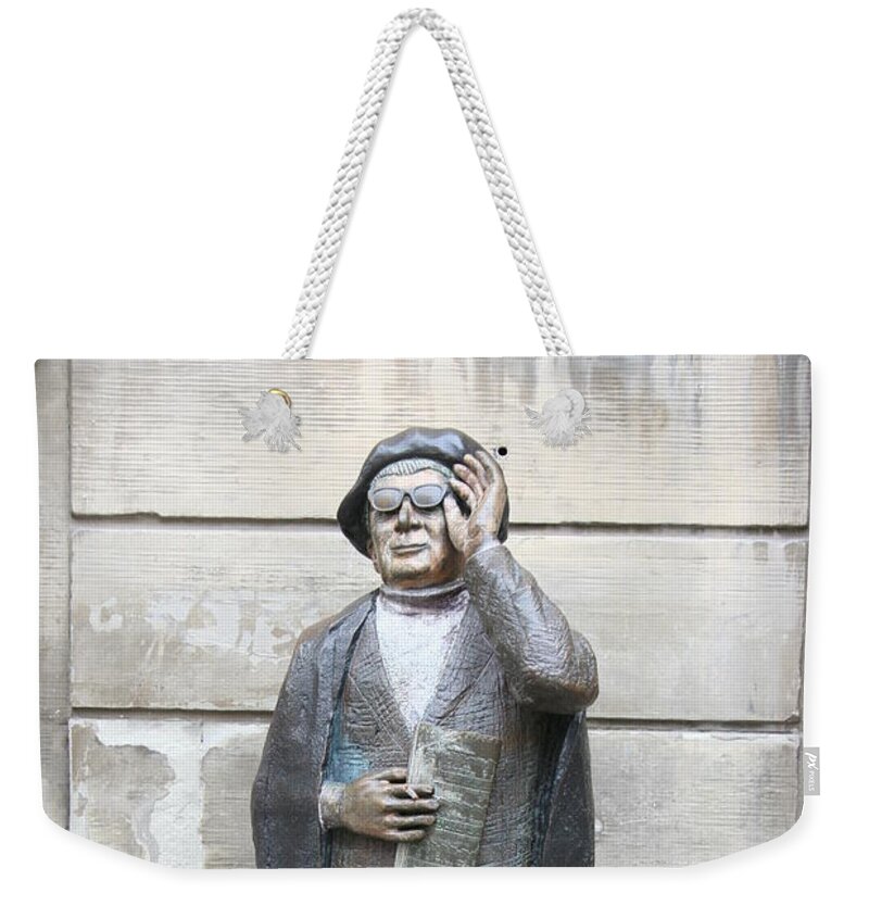 Statue Weekender Tote Bag featuring the photograph Bronze Statue Stockholm - Evert Taube by Christiane Schulze Art And Photography