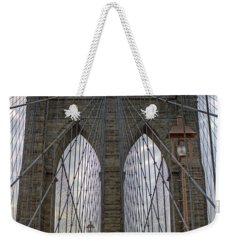 Brooklyn Bridge Weekender Tote Bag featuring the photograph Brooklyn Bridge by Jerry Gammon