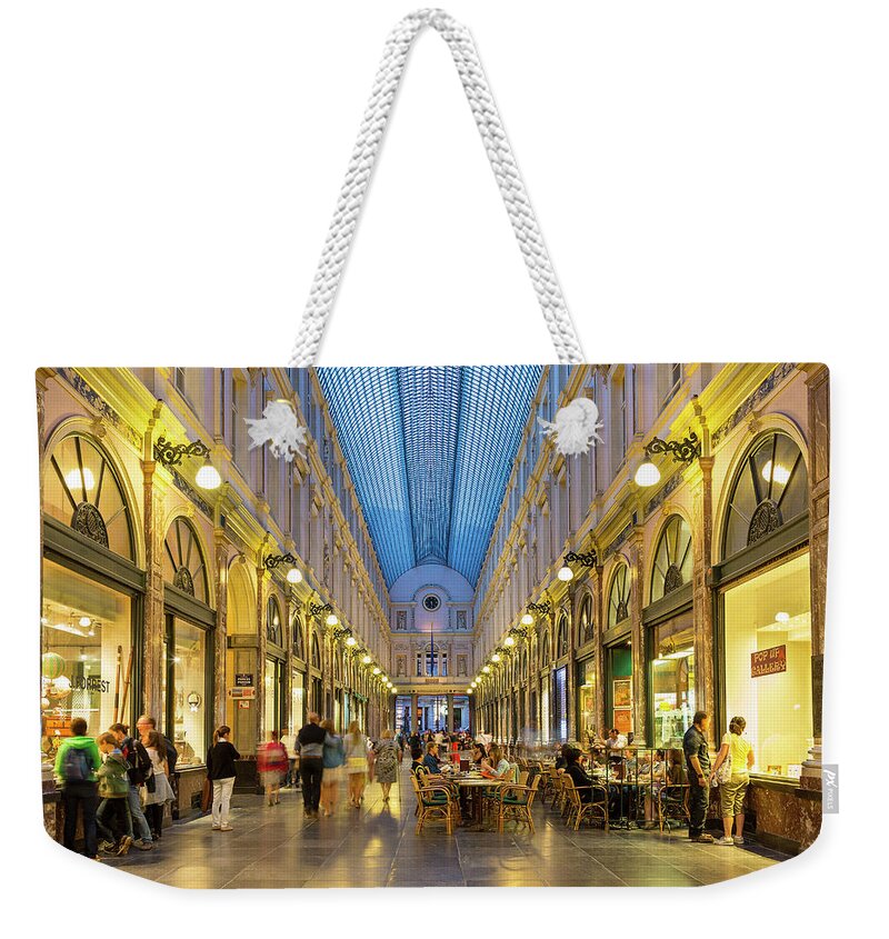 Arch Weekender Tote Bag featuring the photograph Brussels, St. Hubert Royal Galleries by Sylvain Sonnet