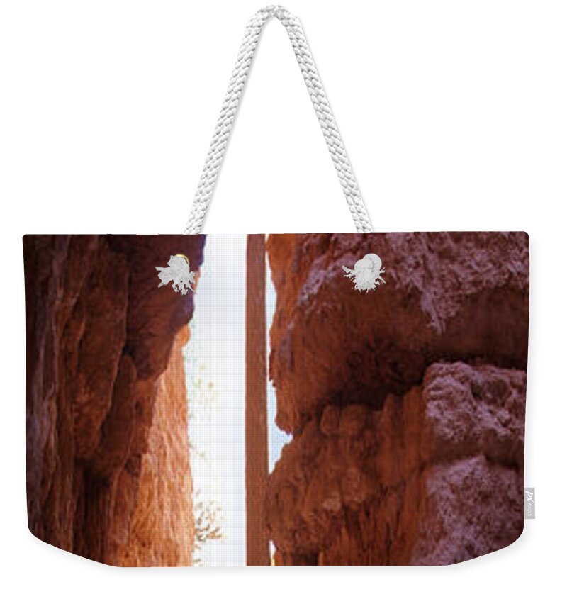 Bryce Canyon Weekender Tote Bag featuring the photograph Bryce Canyon from the Bottom Panoramic by Mike McGlothlen