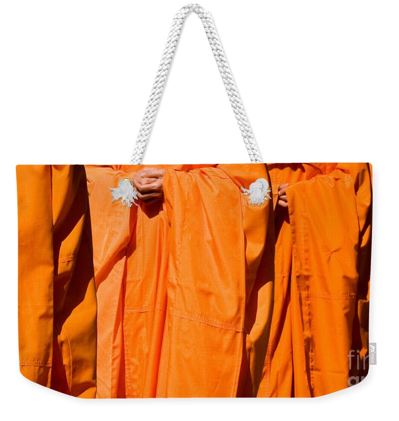 Buddhist Monk Weekender Tote Bag featuring the photograph Buddhist Monks 03 by Rick Piper Photography