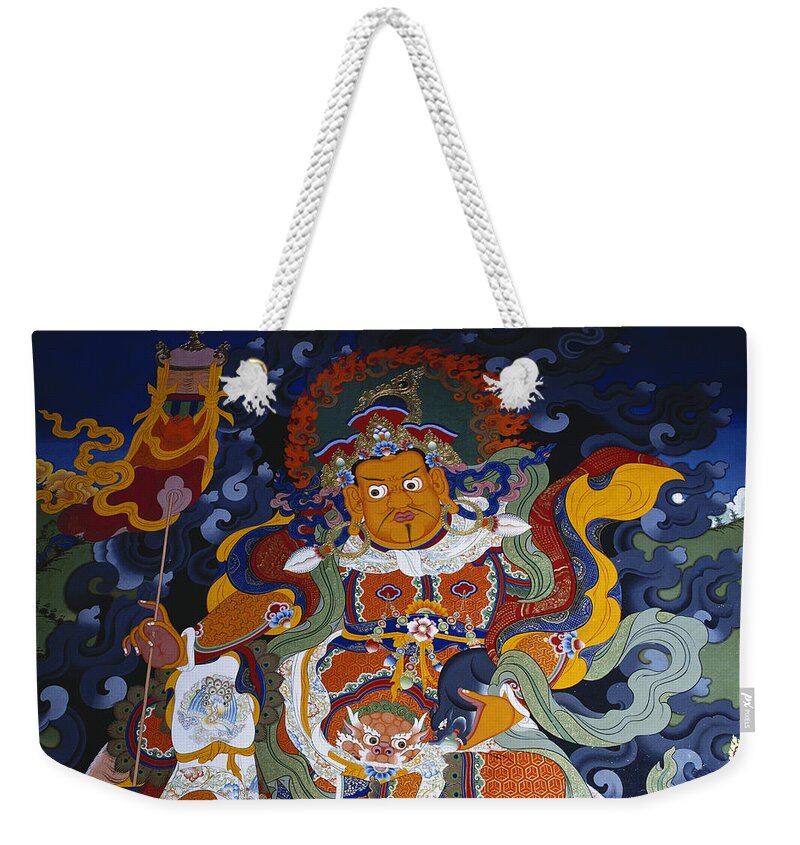 Art Weekender Tote Bag featuring the painting Buddhist Mural At Hemis Monastery, India by George Holton