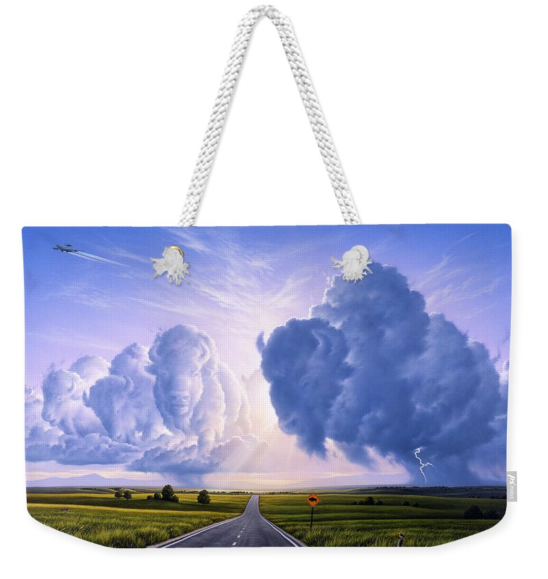 Nato Weekender Tote Bag featuring the painting NATO Buffalo Crossing by Jerry LoFaro