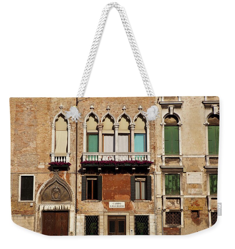 Arch Weekender Tote Bag featuring the photograph Building Facades On Campo S. Maurizio by Richard I'anson