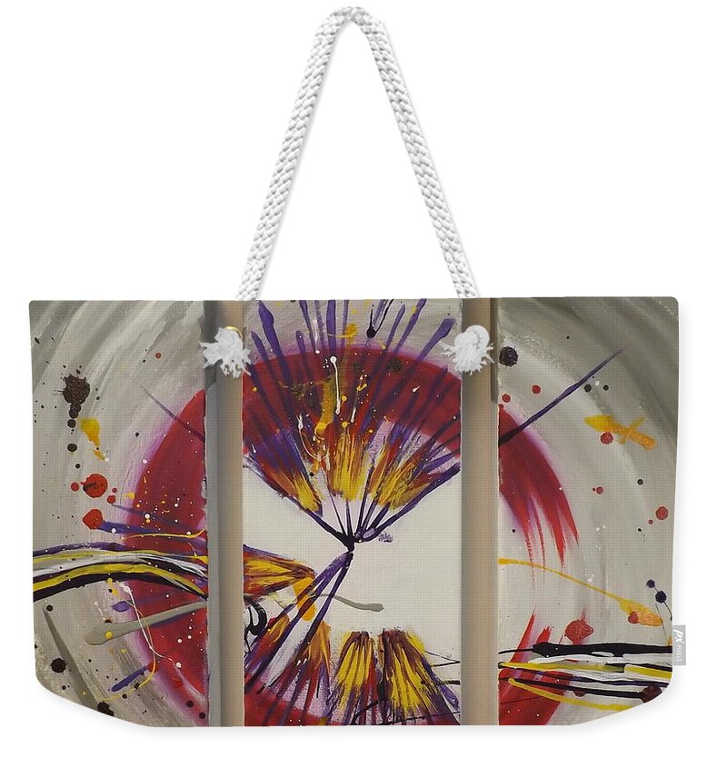 Paintingsbydarren Weekender Tote Bag featuring the painting Bullseye by Darren Robinson
