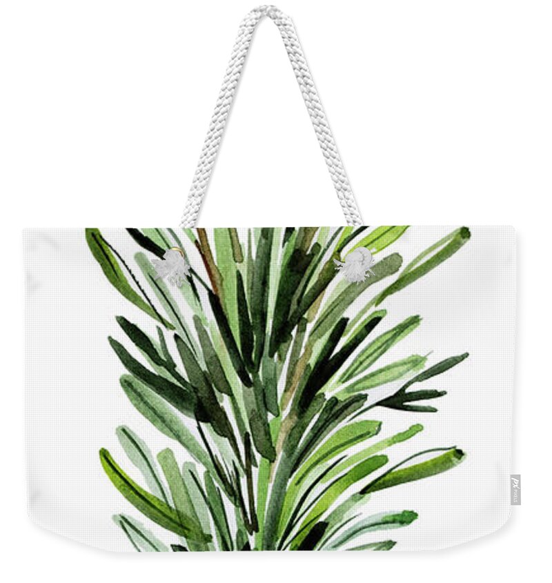 Balanced Weekender Tote Bag featuring the painting Bunch Of Fresh Rosemary by Ikon Images