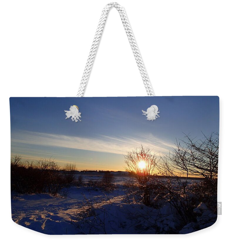 Sunset Weekender Tote Bag featuring the photograph Burning Bush by Robert Nickologianis