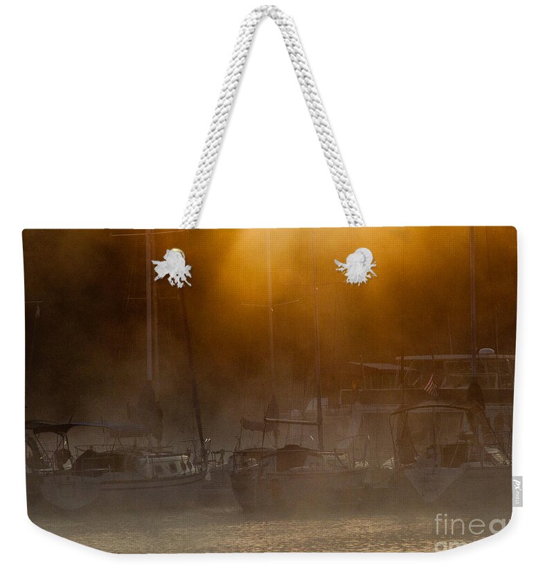 Cherokee Weekender Tote Bag featuring the photograph Burning Through the Fog by Douglas Stucky