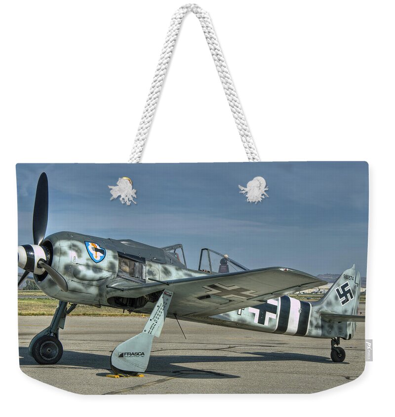Fw190 Weekender Tote Bag featuring the photograph Butcher Bird by Jeff Cook