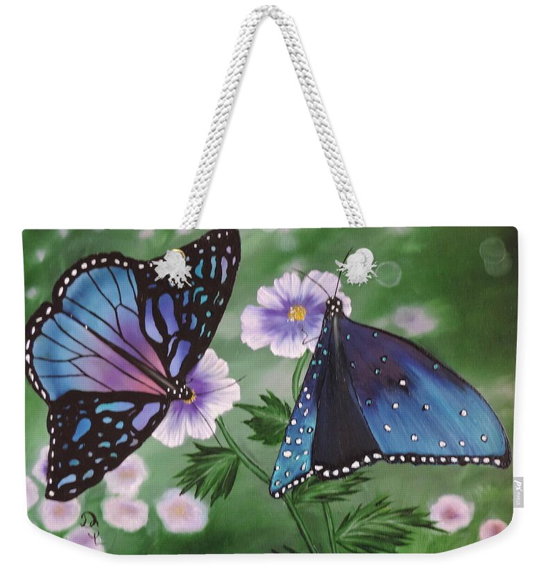Butterfly Weekender Tote Bag featuring the painting Butterfly #2 by Dianna Lewis