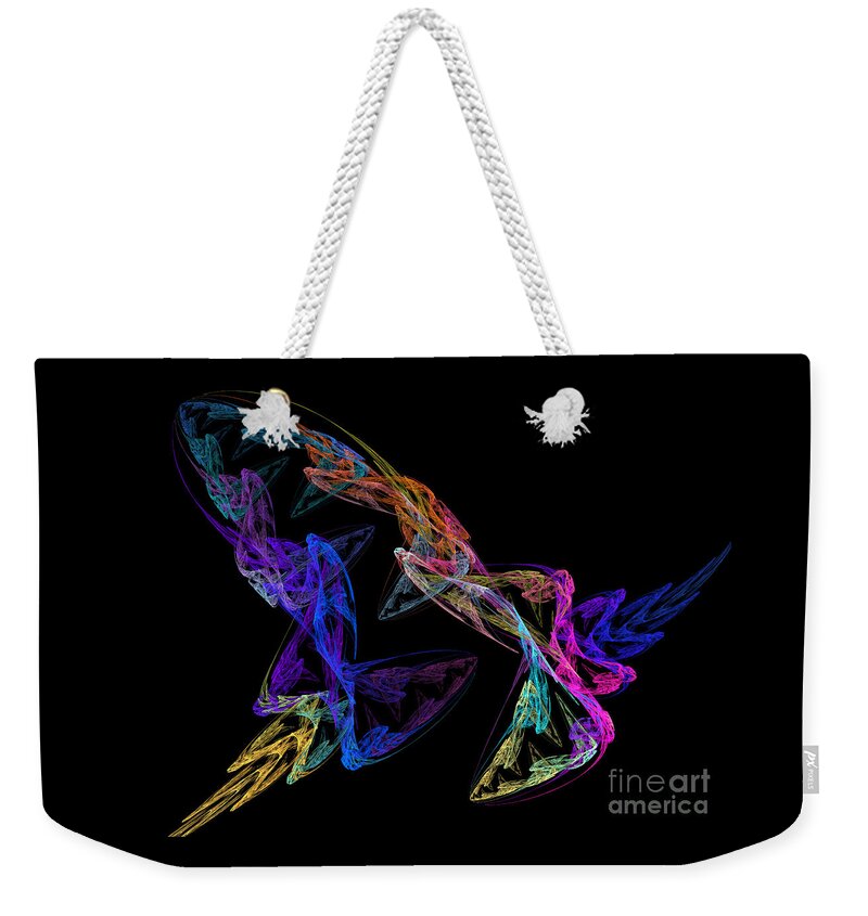 Digital Weekender Tote Bag featuring the digital art Butterfly Dance by Yvonne Johnstone