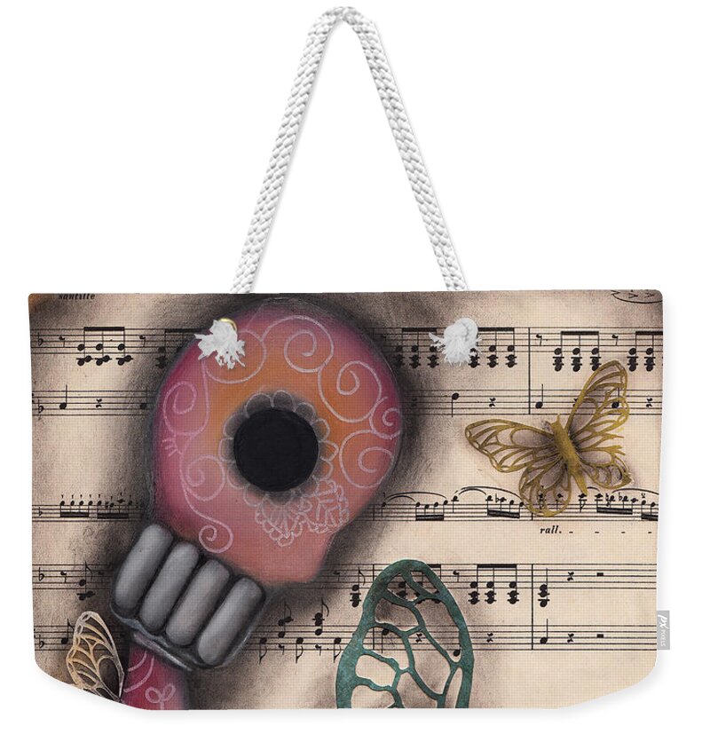Day Of The Dead Weekender Tote Bag featuring the painting Butterfly Secrets by Abril Andrade