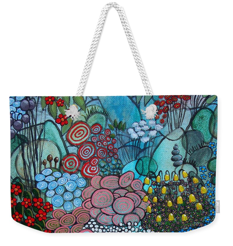 Landscape Weekender Tote Bag featuring the painting By The Bay by Mindy Huntress