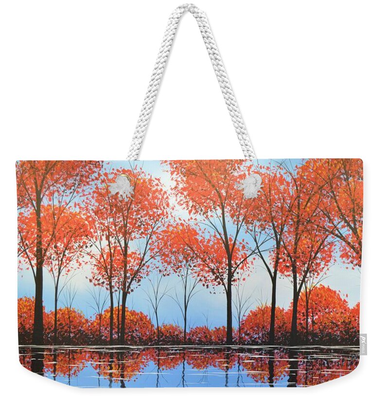 Nature Weekender Tote Bag featuring the painting By the Shore by Amy Giacomelli