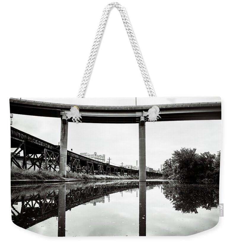 Bridge Weekender Tote Bag featuring the photograph By Train Boat or Automobile by Stacy Abbott