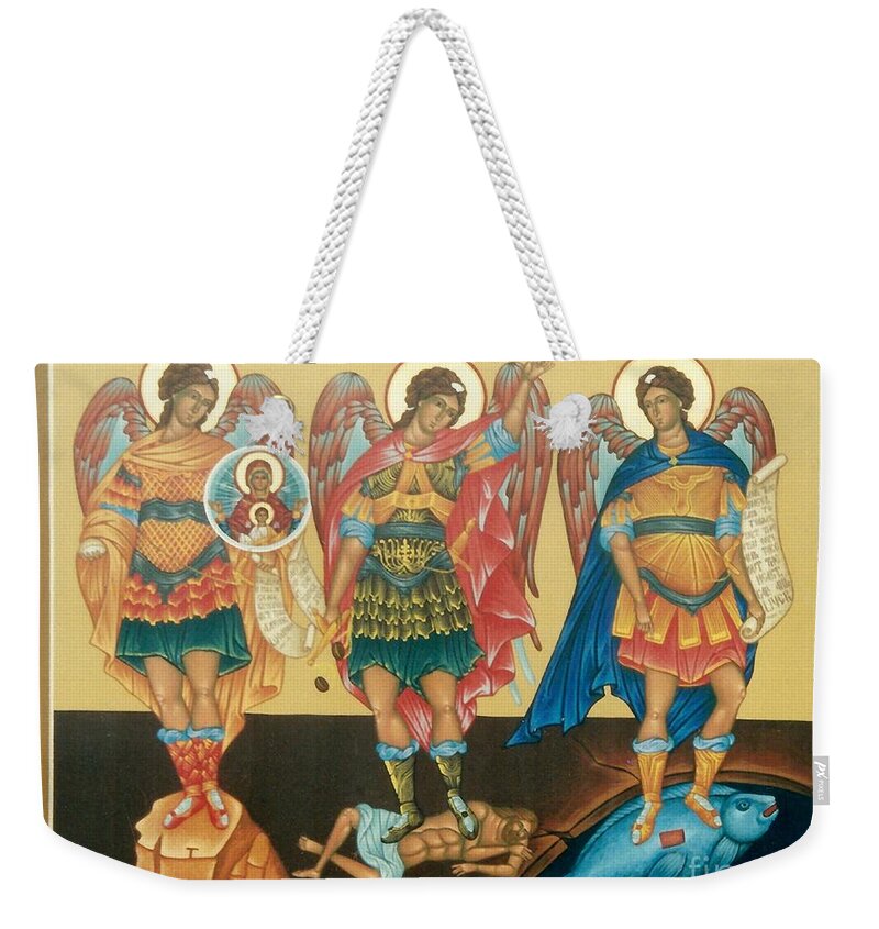 Icon Weekender Tote Bag featuring the painting Byzantine Icon by Matteo TOTARO