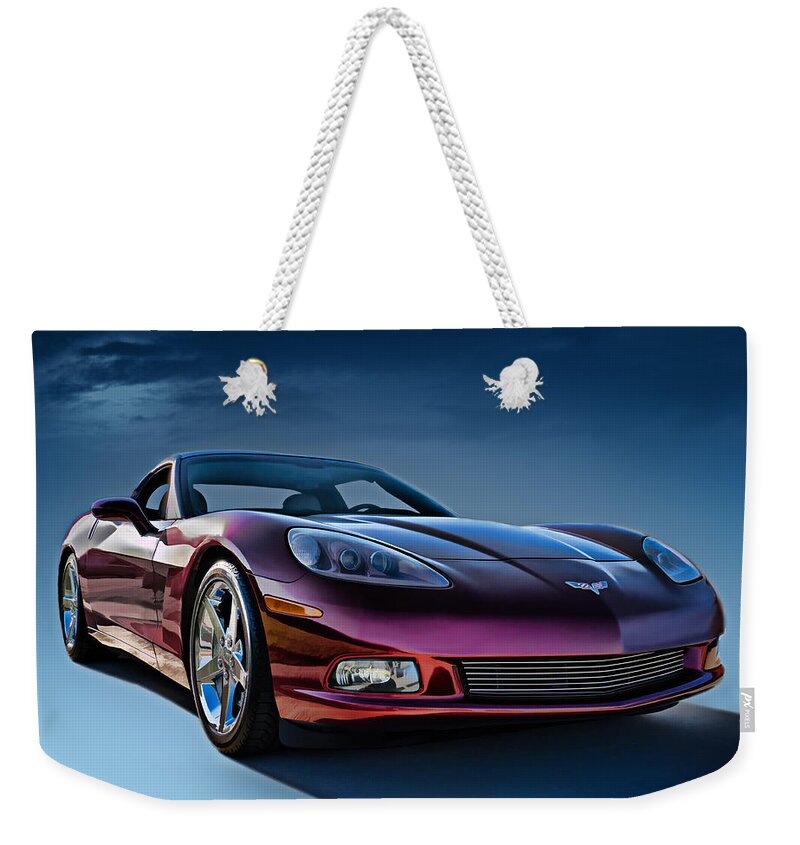 Chevrolet Weekender Tote Bag featuring the digital art C6 Corvette by Douglas Pittman