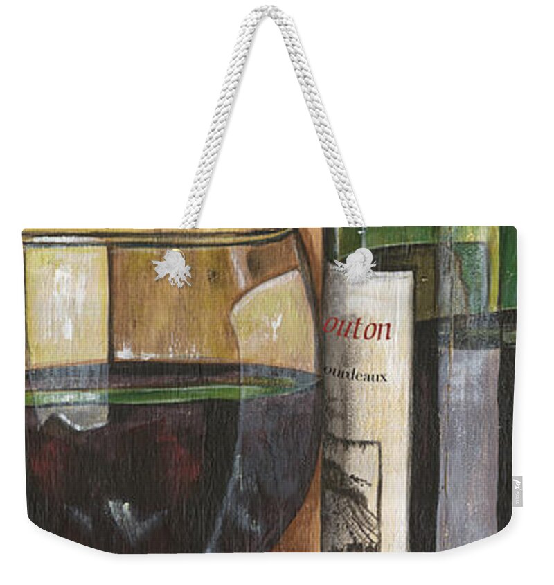 Cabernet Weekender Tote Bag featuring the painting Cabernet Sauvignon by Debbie DeWitt