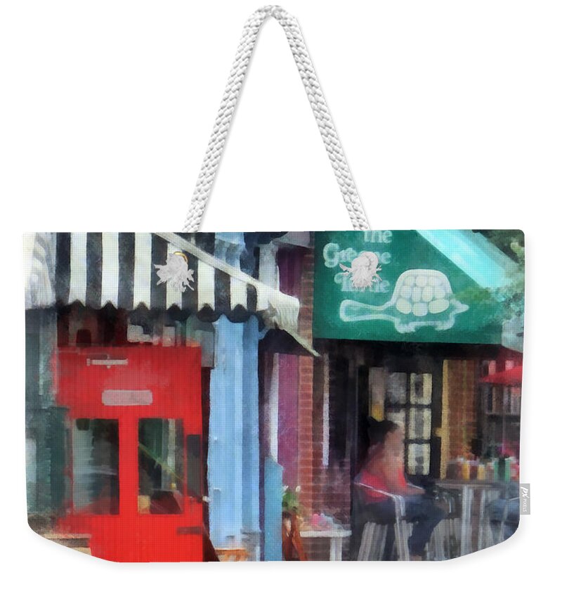 Fells Point Weekender Tote Bag featuring the photograph Cafe Fells Point MD by Susan Savad
