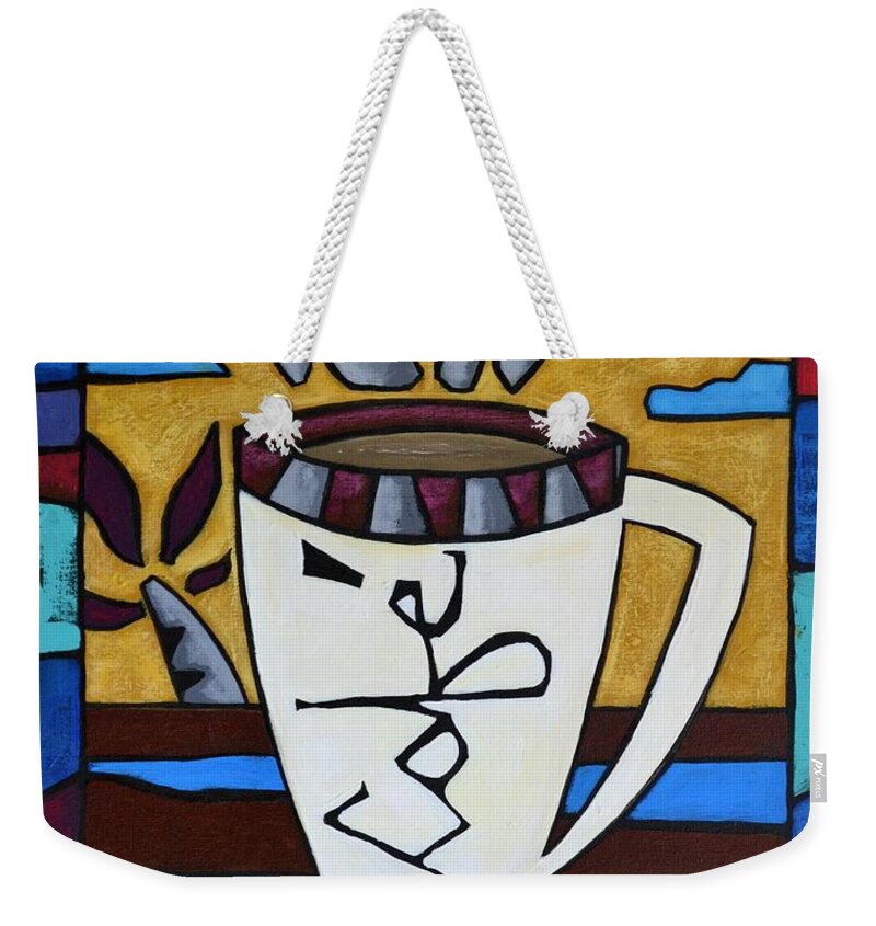 Coffee Weekender Tote Bag featuring the painting Cafe Resto by Oscar Ortiz