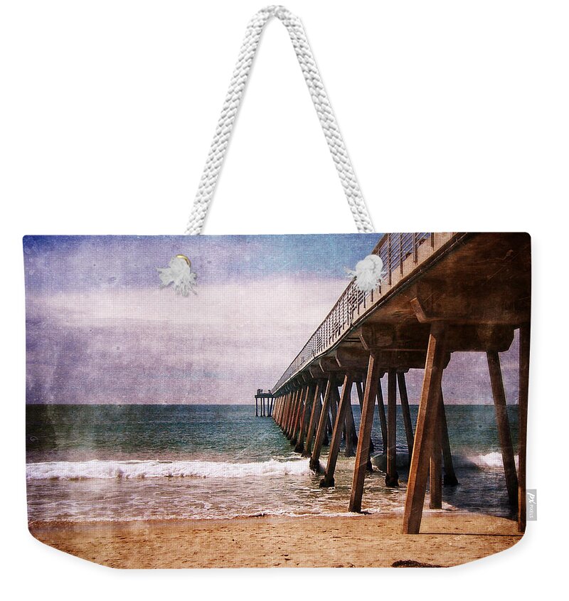 California Weekender Tote Bag featuring the photograph California Pacific Ocean Pier by Phil Perkins