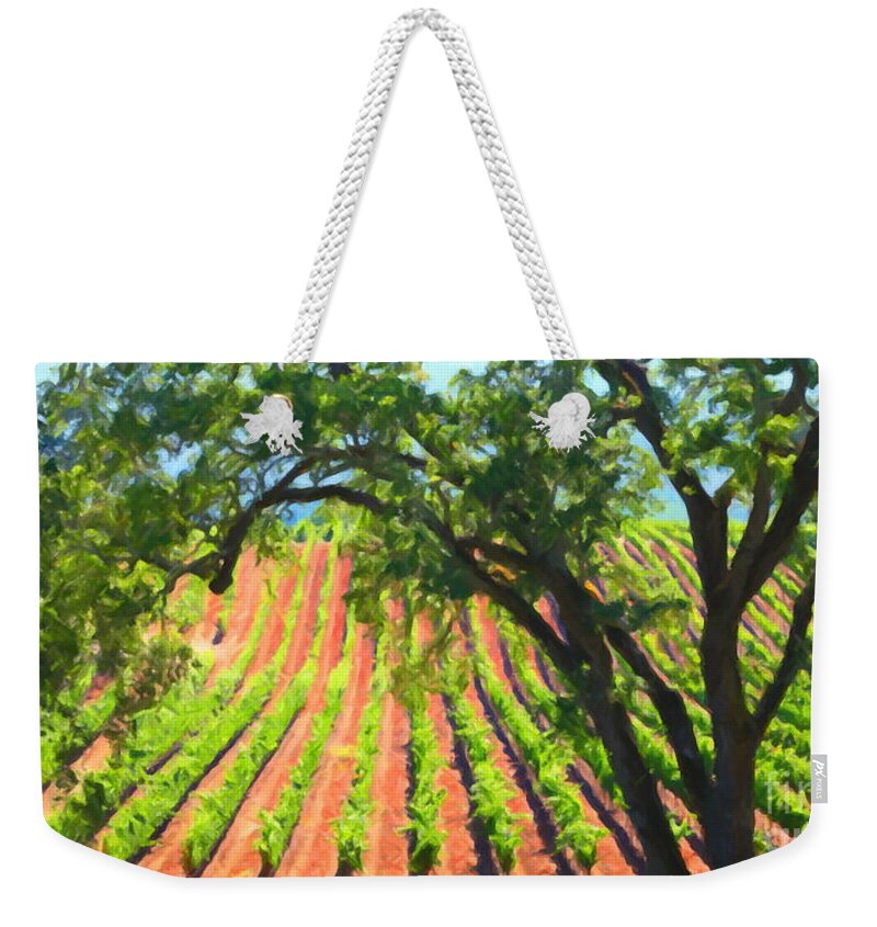 Vineyard Weekender Tote Bag featuring the photograph California Vineyard Wine Country 5D24519 long by Wingsdomain Art and Photography