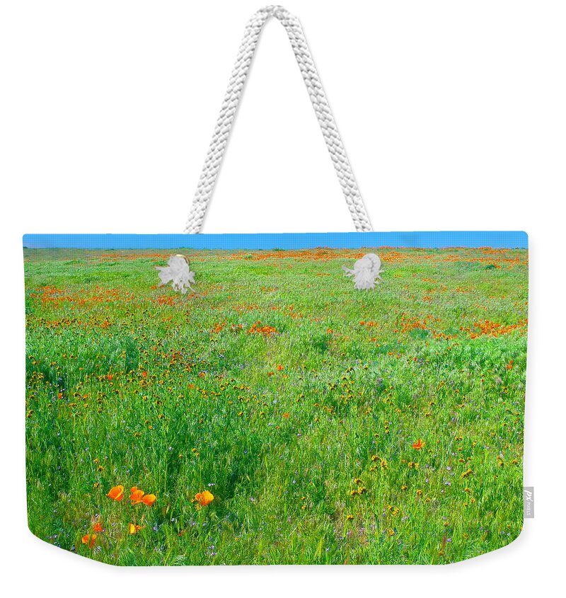 California Weekender Tote Bag featuring the photograph California Wildflowers by Ram Vasudev