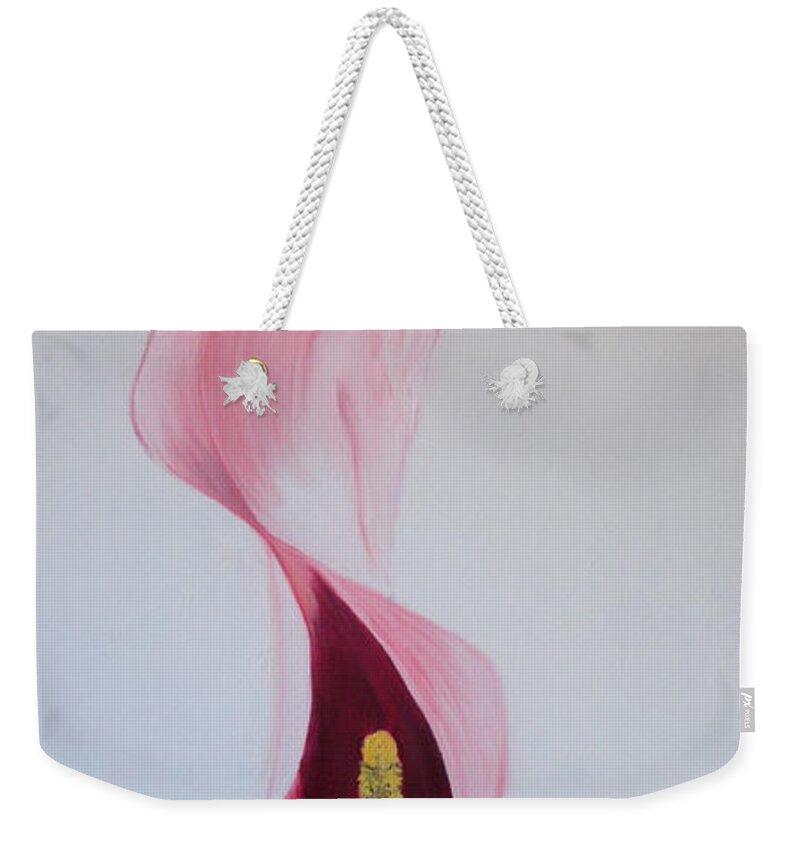 Calla Weekender Tote Bag featuring the painting Calla Lilli by Claudia Goodell