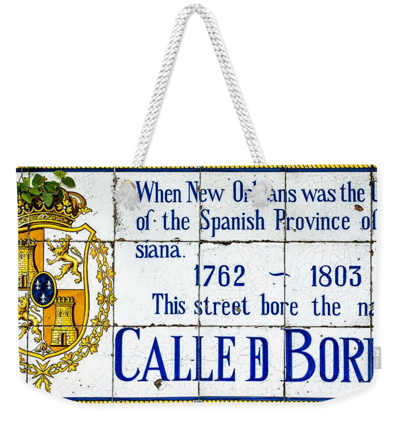 Calle D Borbon Weekender Tote Bag featuring the photograph Calle D Borbon by David Morefield