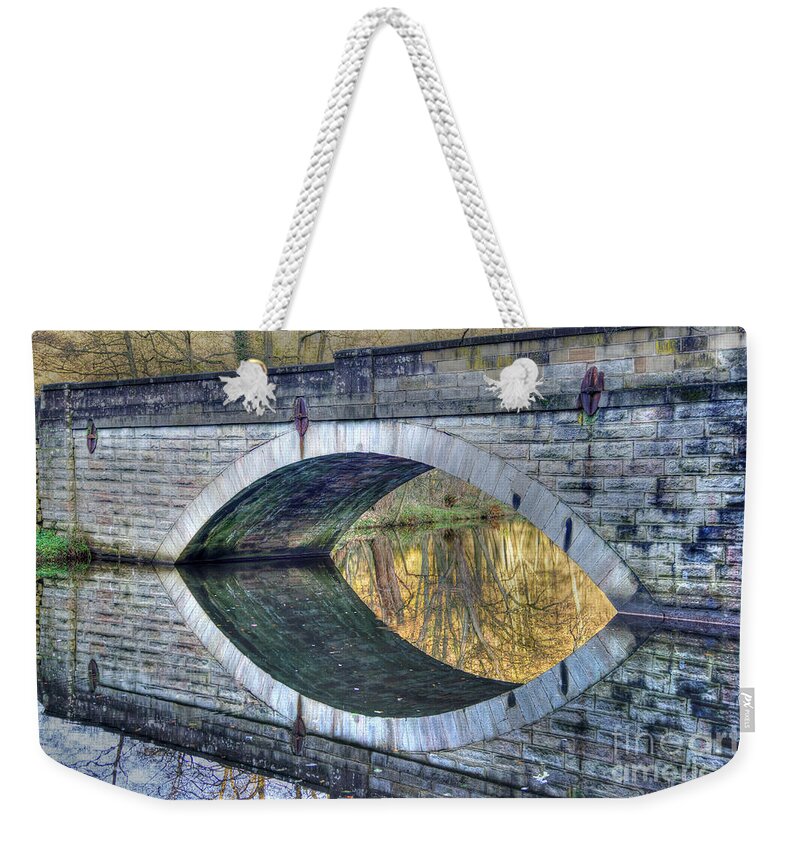 Bridge Weekender Tote Bag featuring the photograph Calver Bridge Reflection by David Birchall
