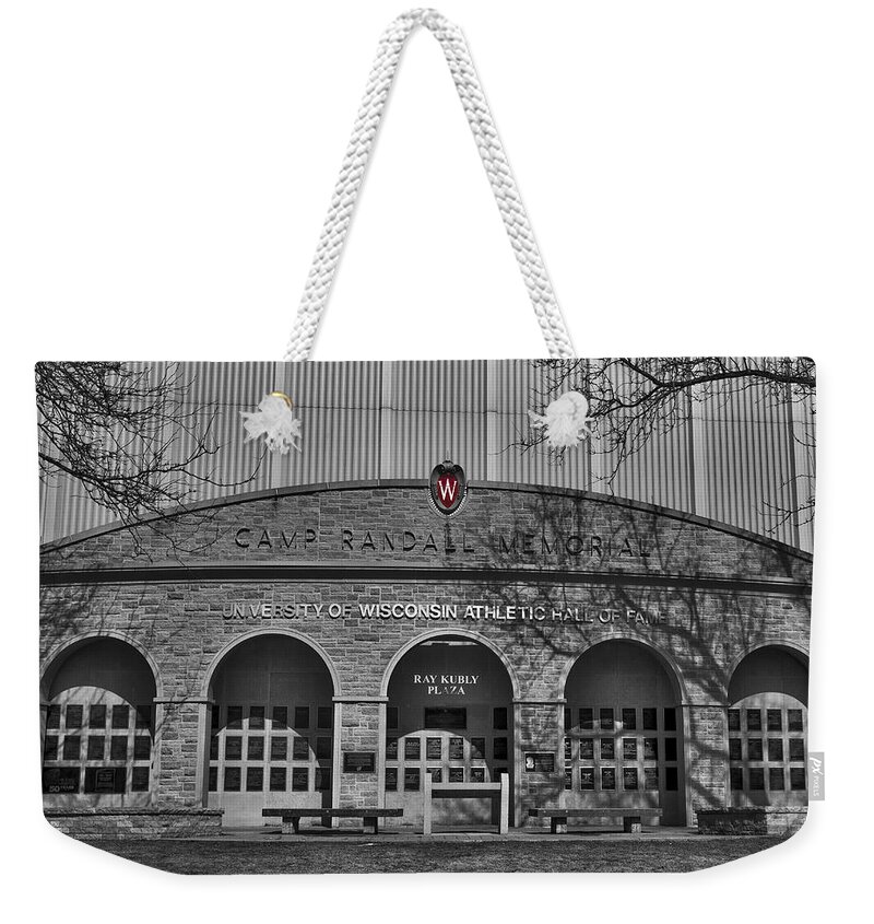 Badger Weekender Tote Bag featuring the photograph Camp Randall - Madison by Steven Ralser