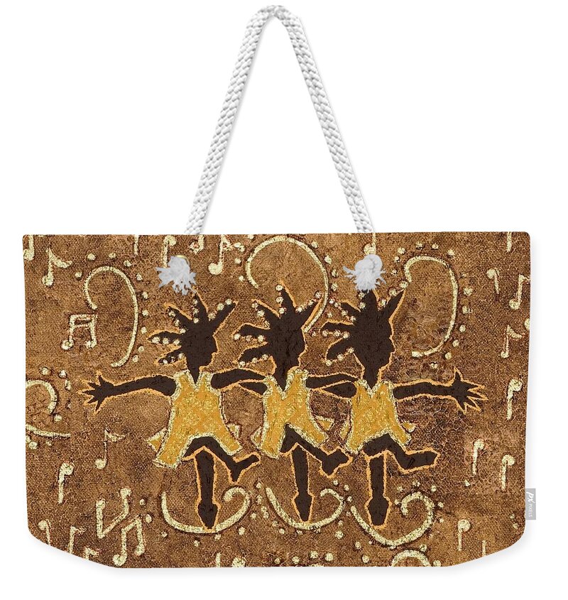 Print Weekender Tote Bag featuring the painting Can Can dancers by Katherine Young-Beck