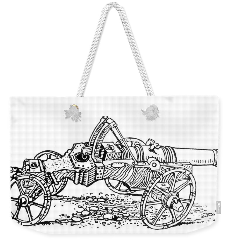 16th Century Weekender Tote Bag featuring the painting Cannon, 16th Century by Granger