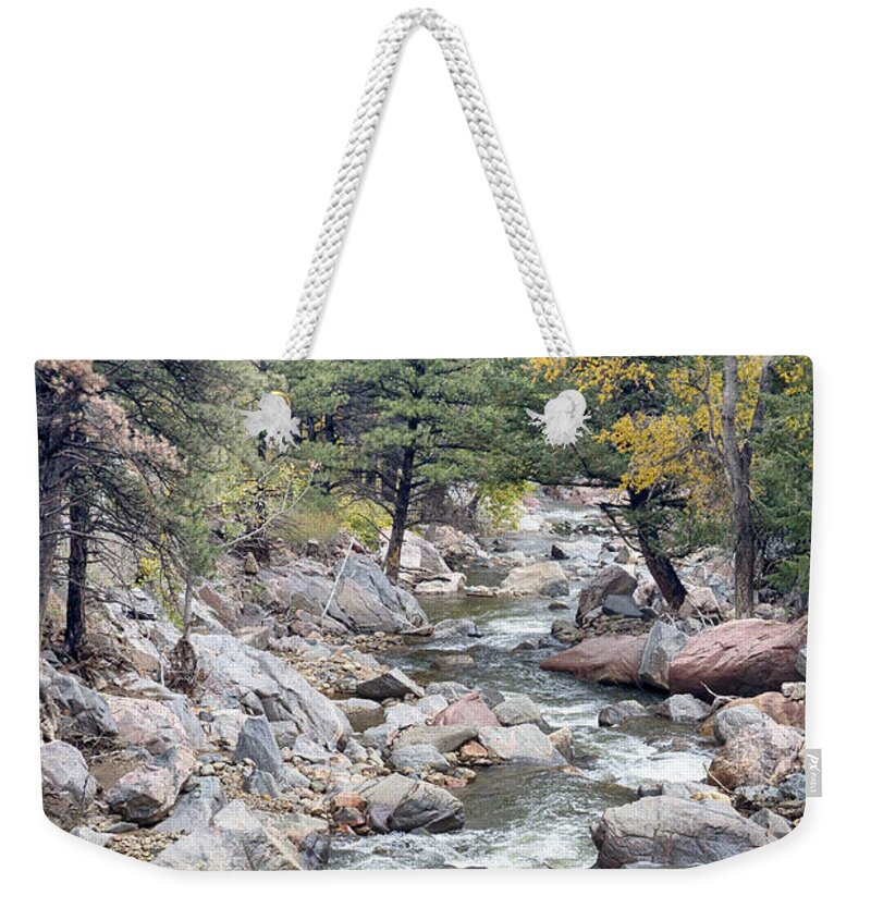 Canyons Weekender Tote Bag featuring the photograph Canyon Creek Touch of Gold by James BO Insogna
