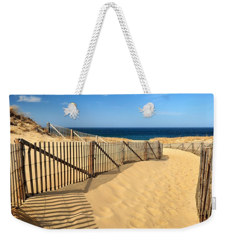 The World's Best Weekender Tote Bag featuring the photograph Cape Cod Beach by Mitchell R Grosky
