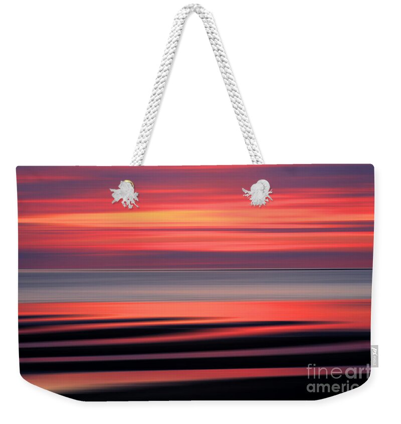 Sunset Weekender Tote Bag featuring the digital art Cape Cod Sunset Abstract by Jayne Carney