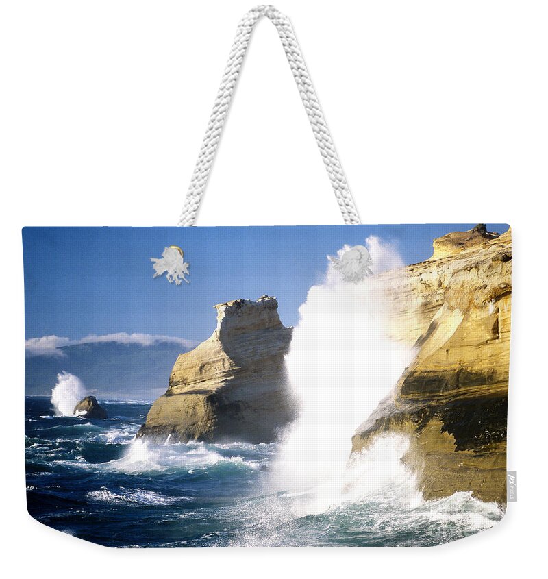 Wave Weekender Tote Bag featuring the photograph Cape Kiwanda State Park, Oregon by Jim Corwin